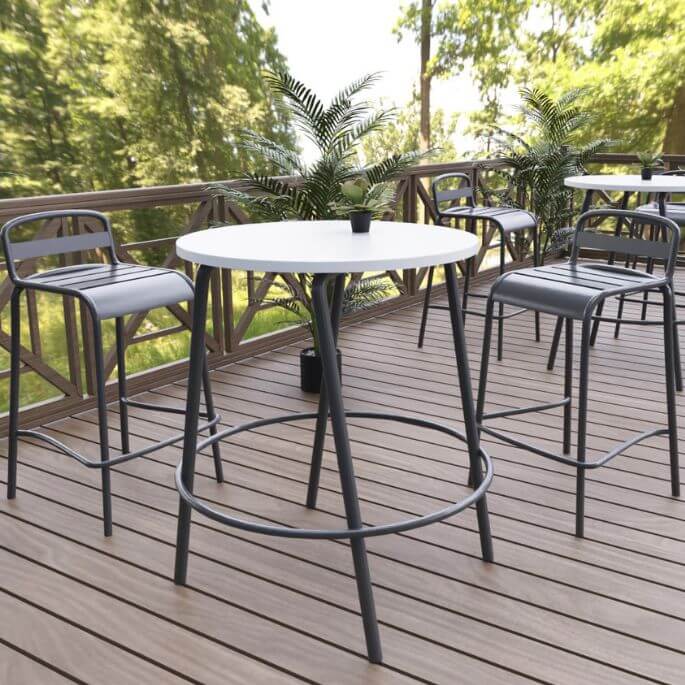 Tabouret de brasserie empilable pour terrasse en métal Bastien